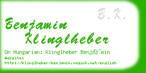 benjamin klinglheber business card